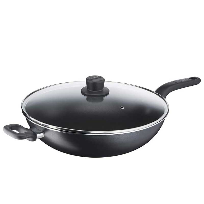 تابه وک درب دار 36 سانتیمتری دو دسته تفال مدل B5039296 تابه وک درب دار 36 سانتیمتری دو دسته تفال مدل B5039296