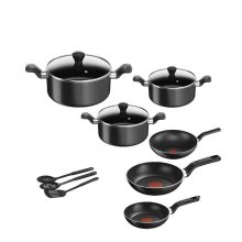 سرویس پخت و پز 12 پارچه تفال رنگ مشکی مدل TEFAL SUPER COOK