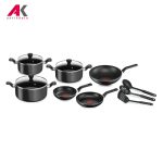 سرویس پخت و پز 12 پارچه تفال رنگ مشکی مدل TEFAL Super Cook