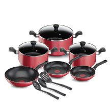 سرویس پخت و پز 12 پارچه تفال رنگ قرمز مدل TEFAL SUPER COOK