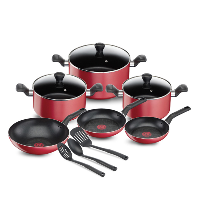 سرویس پخت و پز 12 پارچه تفال رنگ قرمز مدل TEFAL Super Cook