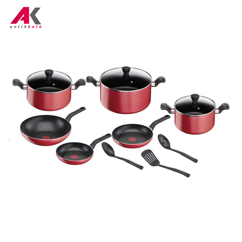 سرویس پخت و پز 12 پارچه تفال رنگ قرمز مدل TEFAL Super Cook