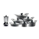 سرویس قابلمه 19 پارچه پرارین مدل پلاتینیوم | خاکستری