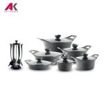 سرویس قابلمه 19 پارچه پرارین مدل پلاتینیوم | خاکستری