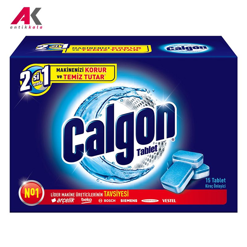 قرص جرم گیر ماشین لباسشویی 15 تایی کلگون مدل CALGON 2 in 1