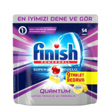 قرص ماشین ظرفشویی 54تایی فینیش مدل FINISH Quantum Powerball Lemon