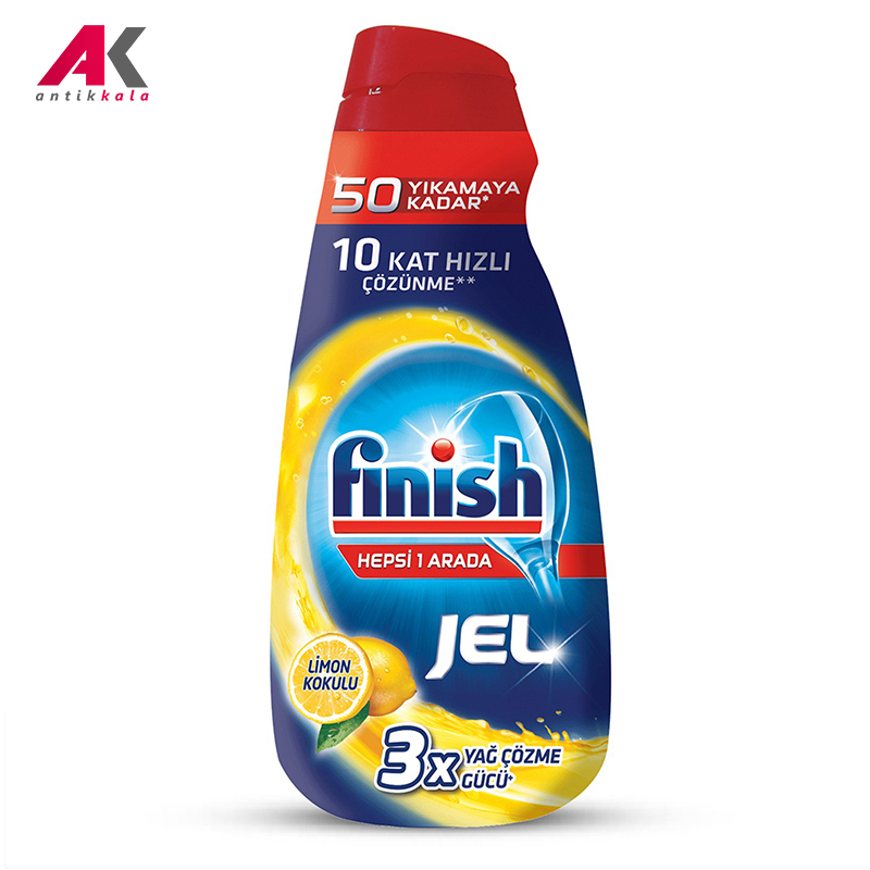 ژل شستشو و چربی زدا ظروف 1000 میلی لیتر فینیش مدل Finish Jel 3X Lemon