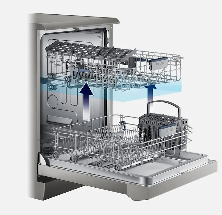 samsung-dishwasher-anti-height-adjustment تغییر در ارتفاع سبد طبقه دوم ظرفشویی samsung